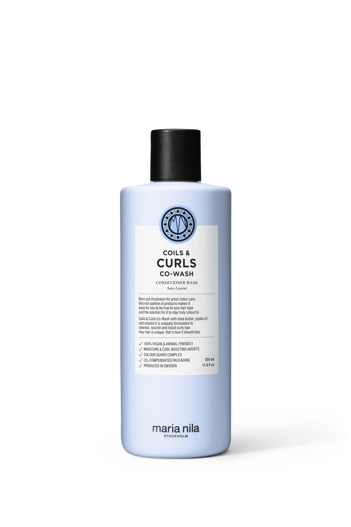 Maria Nila Coils & Curls Co-Wash, 350 ml, For Curly & Wavy Hair, Jojoba oil to Stay Hydrated while Washing, Shea butter for Curl Enhancement, 100% Vegan