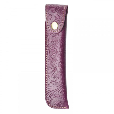 MiOYOOW Leather Pencil Case, Double Pen Cover Retro Carved Fountain Pen Case Holder for Daily Use