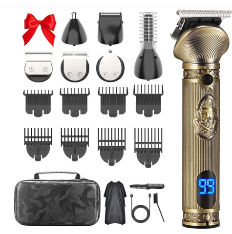 REHOYO Beard Trimmer Men, Professional Hair Clippers with T-Blade Trimmer, Electric Razor Shavers Grooming Kit for Nose Mustache Body Hair w/Travel Case, 180 Mins Working Time, Gifts for Men