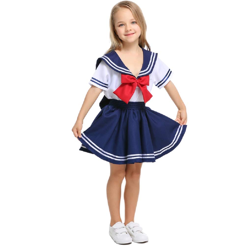 LOLANTA Kids Sailor Suit, Japanese School Girl Uniform, Halloween Carnival Anime Cosplay Costume (4-5 years, girl)