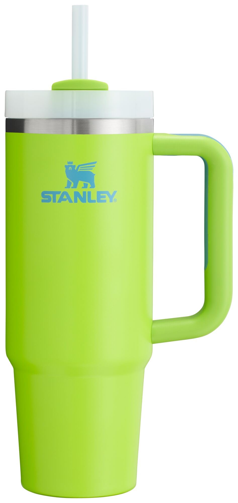 Stanley Quencher H2.0 FlowState Tumbler, Vacuum-Insulated, Stainless Steel, with Lid and Straw for Water, Iced Tea, Coffee, Smoothies and More, Bright Lime, 0.9 Litres