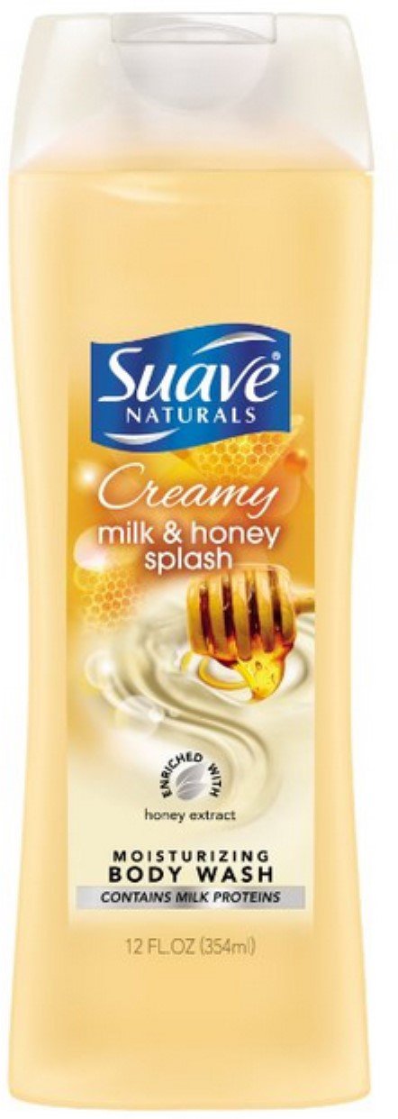 Suave Essentials Body Wash For Moisturized & Pampered Skin, Milk and Honey with Vitamin E 15 oz, Pack of 6