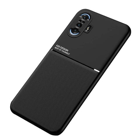 Kepuch Mowen Case Cover Bumper Built-in Metal Plate for Xiaomi Redmi K40 Gaming Edition/Poco F3 GT - Black