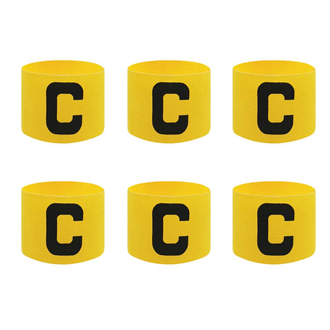 HugeDE 6 Pcs Adjustable Elastic Soccer Captain Armband Arm Bands Football Basketball Player Bands for Youth Adult Yellow