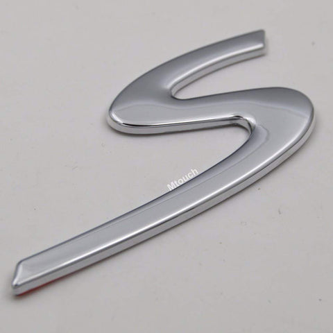Zorratin Large Chrome Silver "S" S Letter Rear Boot Emblem Badge for Porsche 911 Carrera 993 996 997 Cayenne Cayman turbo boxster Trunk Deck Lid Hatch Tailgate