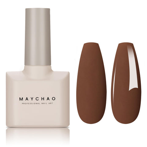MAYCHAO 15ML Gel Nail Polish, Brown Gel Nail Polish, Soak Off UV LED Fall Gel Polish Nail Art Starter Manicure Salon DIY at Home, 0.5 OZ