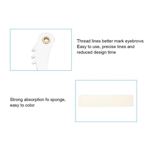 Eyebrow Ruler, Eyebrow Mapping Tool Set Bow Shape Eyebrow Line Marker Measuring Ruler Kit Eyebrow Mapping Thread for Perfectly Shaped Brows