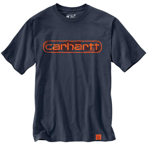Carhartt Men's Loose Fit Heavyweight Short-Sleeve Camo Logo Graphic T-Shirt, Bluestone