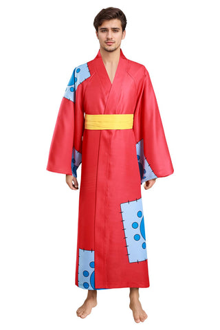 ulesoke Adult Kimono Robes Cosplay Costume Mens Kimono Wano Country Robe Cape Anime Cloak Dress Halloween Suit