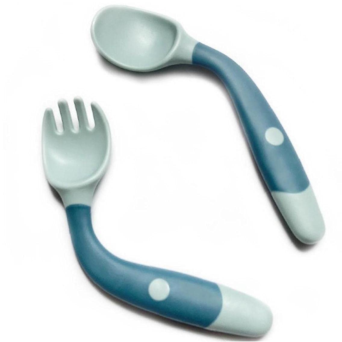 1 Set Silicone Spoon Baby Utensils Set Auxiliary Food Toddler Learn to Eat Training Bendable Soft Fork Infant Children Tableware