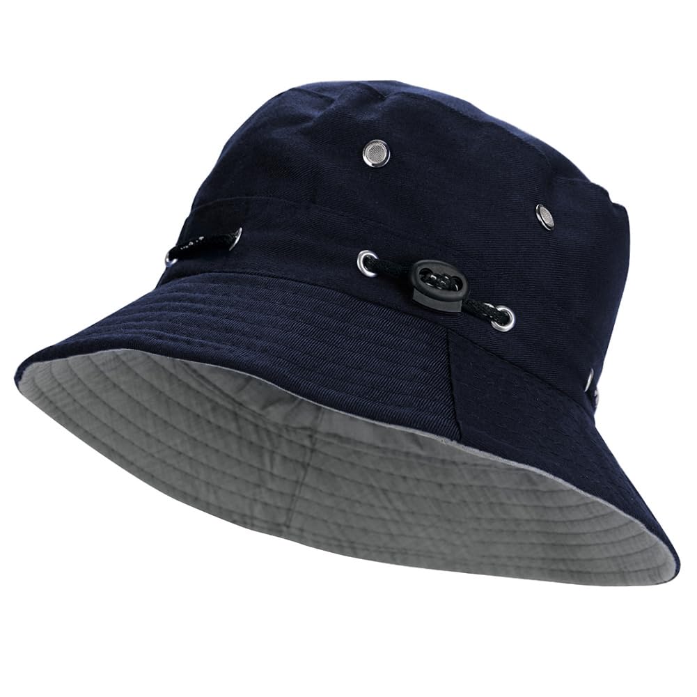 ITODA Bucket Cap Wide Brim Sun Hat UPF50+ Summer Beach Hat Women Men Fishing Hat Sunbonnet Foldable Glacier Cap Lightweight Outdoor Sun Protection Hat for Fishing Hiking Traveling Vocation Deep Blue