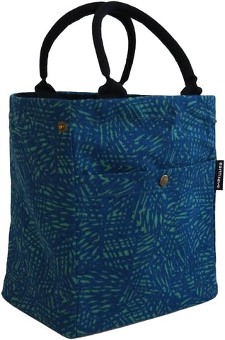 earthsave Insulated Lunch Bag for Office Men, Women and Kids, Canvas Tiffin Bags for School, Picnic, Work, Carry Bag for Lunch Box Surfer Drawstring Lunch Bag (Stroks Blue)