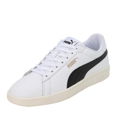 PUMA Unisex Low-Top Sneaker, White Black Gold Frosted Ivory, 8 US Men