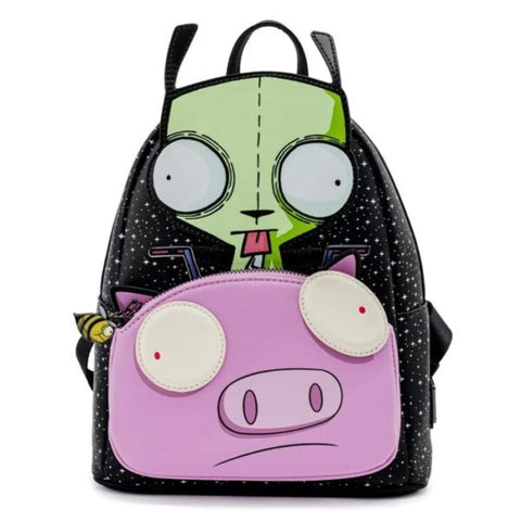 LOUNGEFLY Nickelodeon Invader Zim Gir Pig Doom Womens Double Strap Shoulder Bag Purse