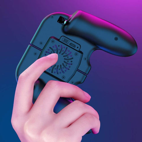 UKCOCO Cooling Handle Fan Cooler Phone Game Controller Fan Cell Phone Game Controller Phone Joystick Trigger Phone Grips Fan Controller Remote H6 Plastic Eat Chicken Charge