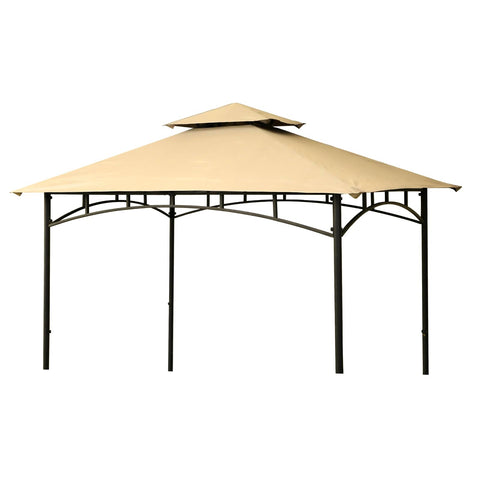 HETTRICK Gazebo Replacement Canopy 5x8 Shelter Double Tiered BBQ Cover Grill Shelter for Shop Garden Patio Model L-GG001PST-F (Beige)