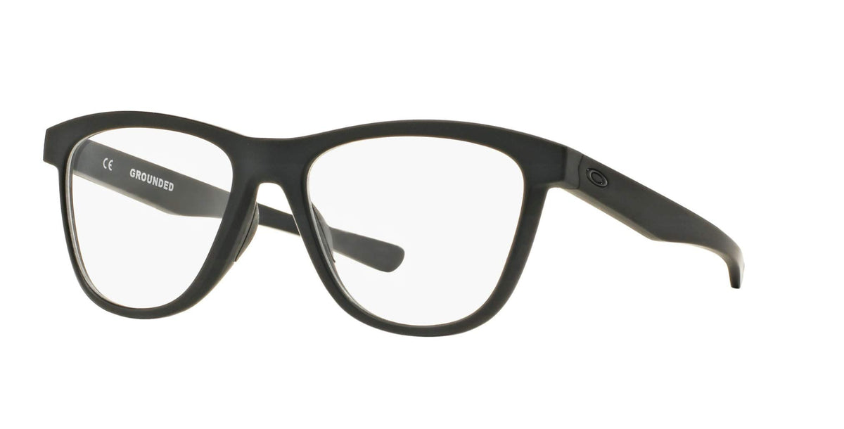 Oakley Men's Ox8070 Grounded Square Prescription Eyeglass Frames, Satin Black/Demo Lens, 53 mm