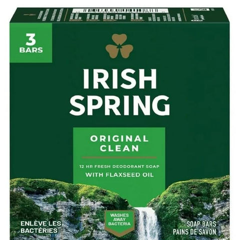 Generic Irish Spring Bar Soap for Men,Original Clean, Smell Fresh and Clean for 12 Hours, Women Soap Bars for Washing Hands and Body, Mild for Skin, 4.0 Ounce - 3 Count
