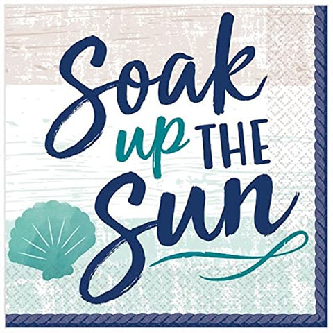 Sea Soak Script Paper Napkins - 16pc