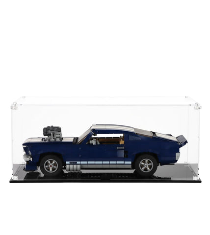 iCUANUTY Acrylic Display Case for Lego Ford Mustang 10265, Dust-Proof Display Box for Lego 10265, Size: 18x8x6 inch (NOT Included The Model)