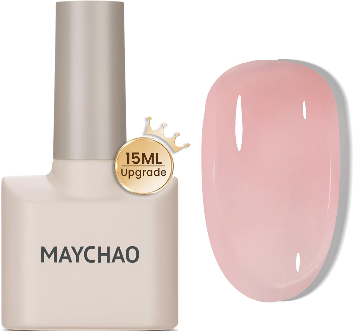 MAYCHAO 15ML Jelly Gel Nail Polish 1Pc Nude Pink Gel Polish Soak Off UV LED Nail Gel Polish Nail Art Starter Manicure Salon DIY at Home, 0.5 OZ