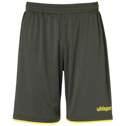uhlsport Club Men's Football Shorts, mens, 100380614, dark olive/fluorescent yellow, XL