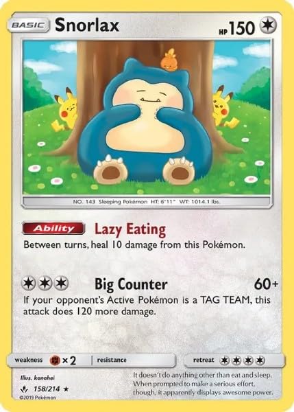 Pokemon - Snorlax 158/214 - Unbroken Bonds - Holo Rare