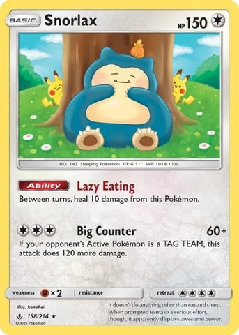 Pokemon - Snorlax 158/214 - Unbroken Bonds - Holo Rare