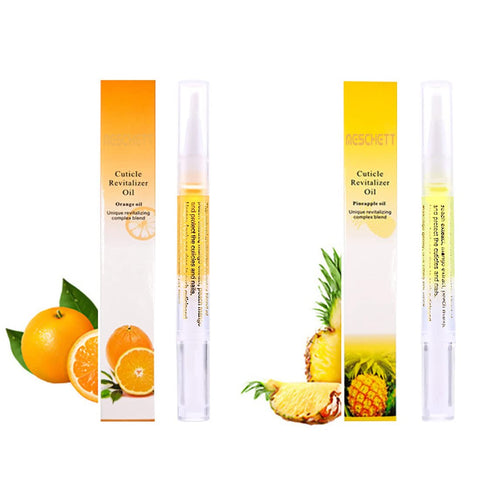 2PCS Cuticle Oil Pens for Nail Care,Cuticle Revitalizer Oil Pen with Soft Brush,Cuticle Oil to Prevent Nail Cracking and Dry (Pineapple & Orange Flavor)