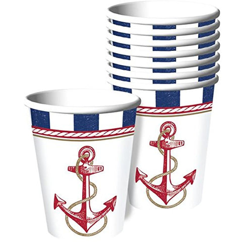 Amscan Anchors Aweigh Party Cups, 9 oz., 8 Ct.