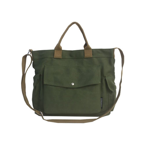 Canvas Tote Bag with Pockets for Women Crossbody Bag Canvas Shoulder Bag Work Tote Bag Hobo Handbag for Women Men