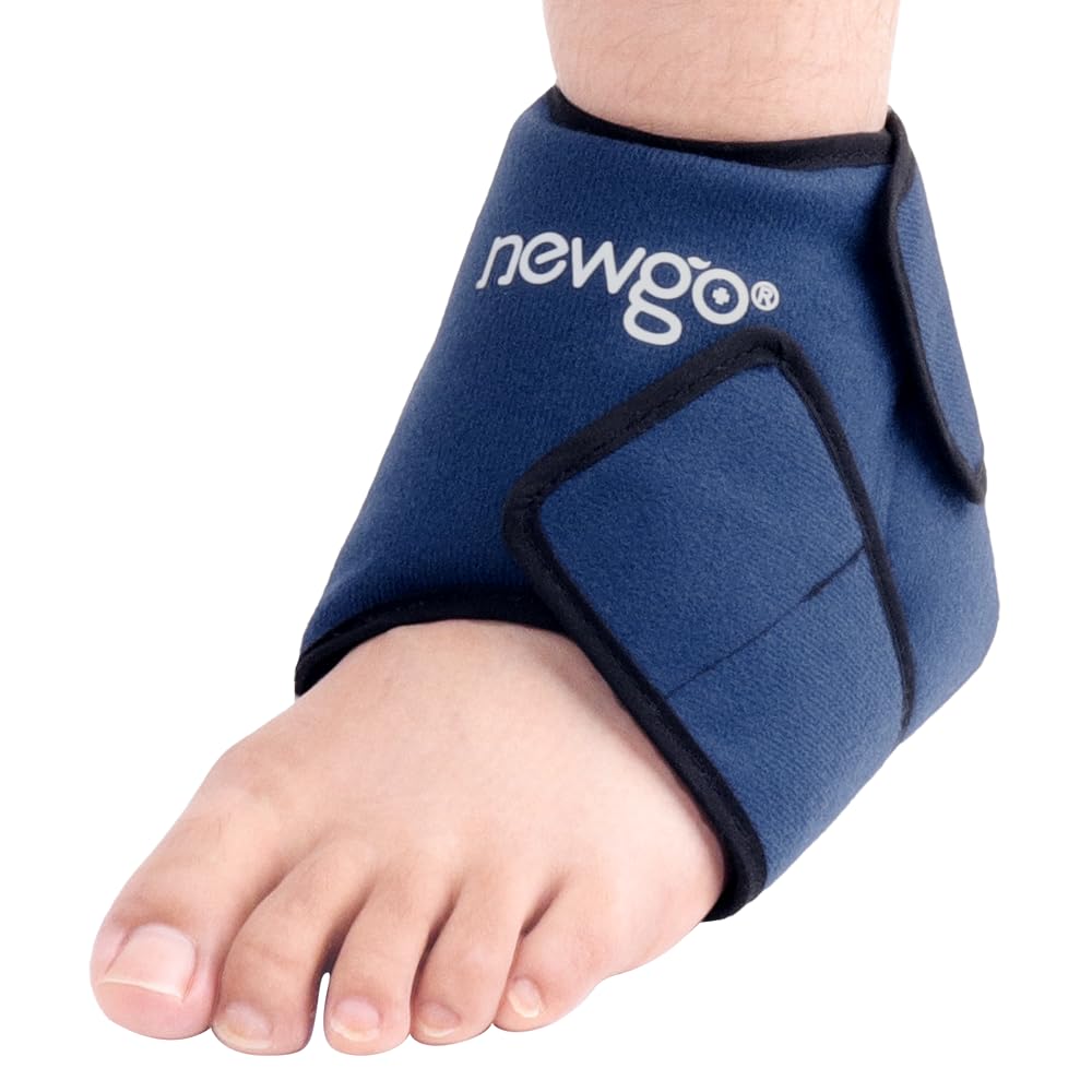 NEWGO Ankle Ice Pack Wrap Reusable Ice Pack for Ankle Injuries, Foot Ankle Ice Wrap Ankle Cold Packs for Sprained Ankle, Sports Injuries, Swelling, Bruise, Post-Surgery Recovery
