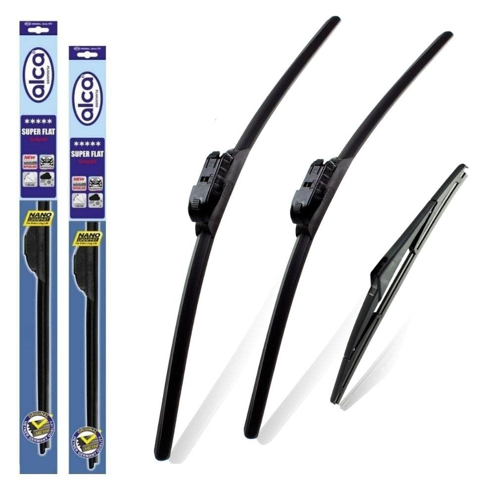 Fits Vauxhall Mokka 2012-2020 Set of 3 Windscreen Wiper Blades alca Germany Super Flat Front Rear 26"14"10" TL ASF2614TL10T