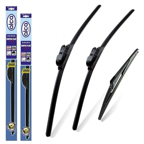 Fits Vauxhall Mokka 2012-2020 Set of 3 Windscreen Wiper Blades alca Germany Super Flat Front Rear 26"14"10" TL ASF2614TL10T