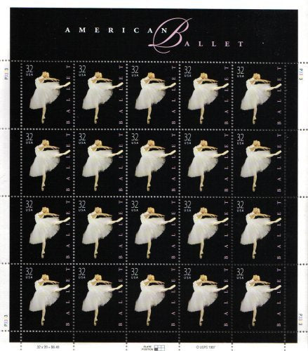 USPS American Ballet Sheet of Twenty 32 Cent Stamps Scott 3237
