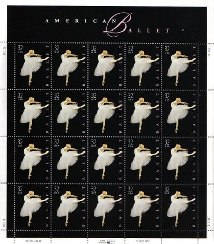 USPS American Ballet Sheet of Twenty 32 Cent Stamps Scott 3237