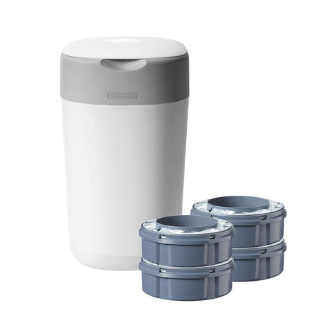 Tommee Tippee Nappy Bin and Refills Poubelle Ã  Couches Twist & Click + 4 Recharges Tommee Tippee