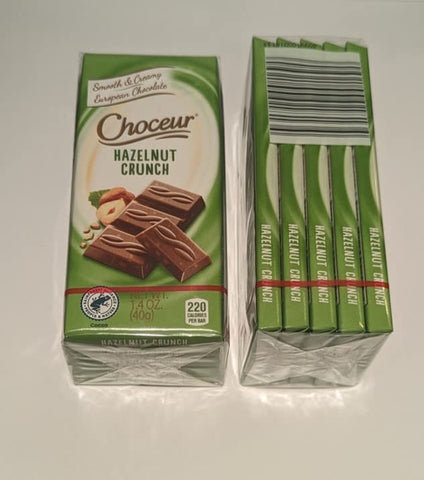 Choceur Hazelnut Crunch Smooth & Creamy European Chocolate Bars - 5 Bars x 1.4oz (40g)