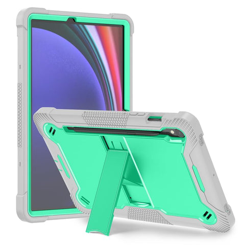 Case for Samsung Galaxy Tab S9 FE+/S9 Plus X810 12.4 Inch Rugged Tablet Case, Built in Kickstand PC TPU Dual Layer Hybrid, Raised Edge Camera & Screen Full Protect Shockproof Cover