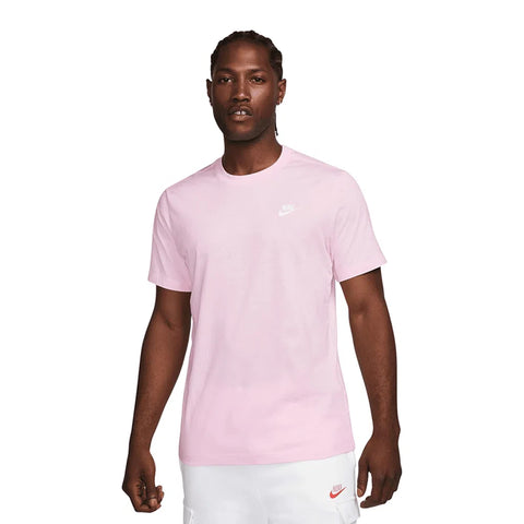 NIKE Men's Sportswear Club Short-Sleeved T-Shirt, Pink Foam/White, XXL