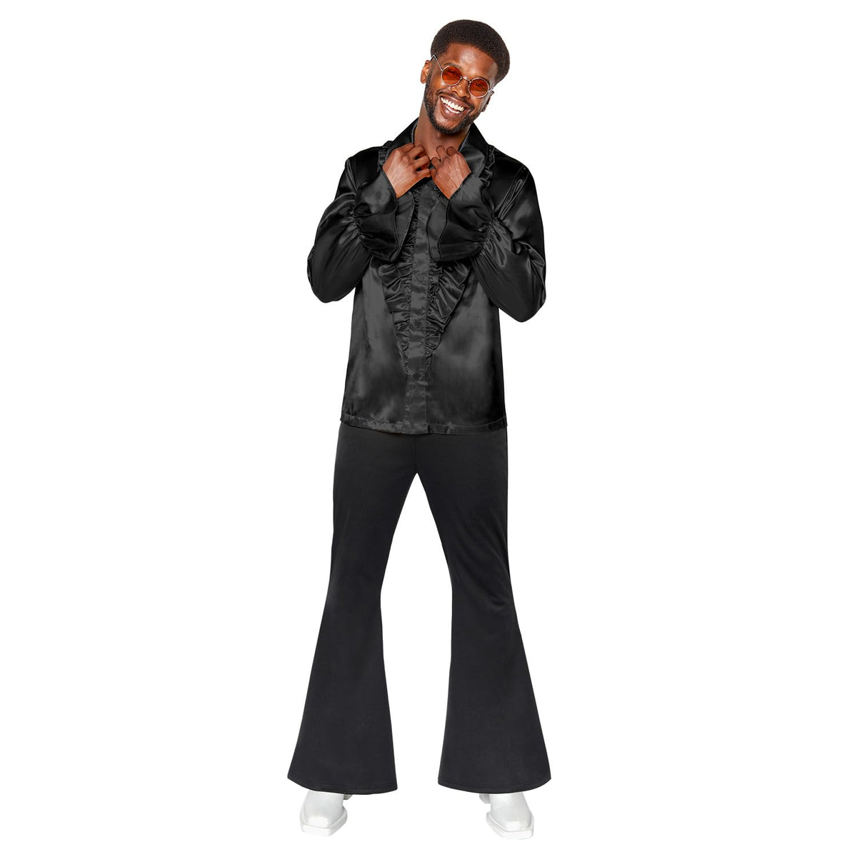 amscan 9918983 - Men's 1970's Black Disco Flares Trousers Adults Fancy Dress Costume Chest Size: 33"
