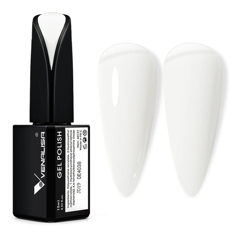 VENALISA Gel Nail Polish 15ml Milky White Color Gel Polish Soak Off Nail Lamp UV LED Long-Wear for Nail Art DIY Salon-Quality Manicure at Home