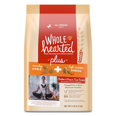WholeHearted Plus Chicken & Brown Rice Recipe with Whole Grains Dry Dog Food, 5 lbs.