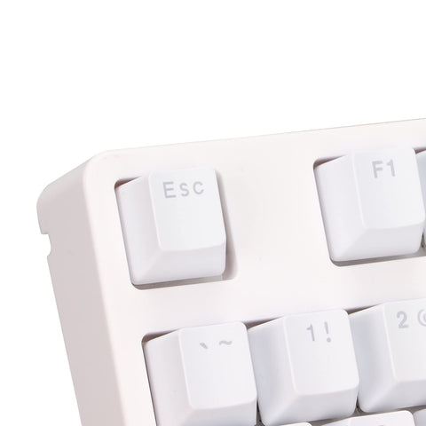 CCYLEZ 87 Keys Wired Gaming Keyboard for Android for OS X Ergonomic USB Wired Mechanical Keyboard with Dye Sublimation Keycap for Win PC Keyboard for Game Work (White)