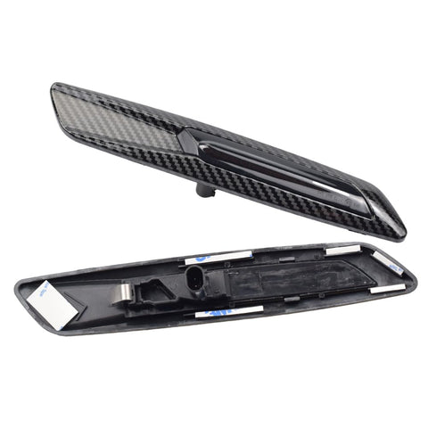 Kakulkomen Turn Signal Lamp Led Front Fender Side Marker Light Compatible with BMW 5 Series F10 F11 528i 528iX 535i 2011 12 2013 (Carbon Fiber Lens-Black)