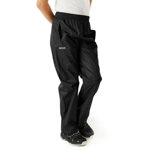 Regatta Kids Pack It Waterproof Overtrousers - Black -7-8 Yrs