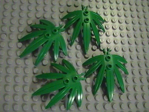Lego Plants: 4 Green Finger Leaves / Palm Tree Fronds