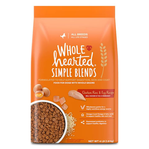 WholeHearted Simple Blends Chicken, Rice & Egg Recipe Dry Dog Food, 4 lbs.