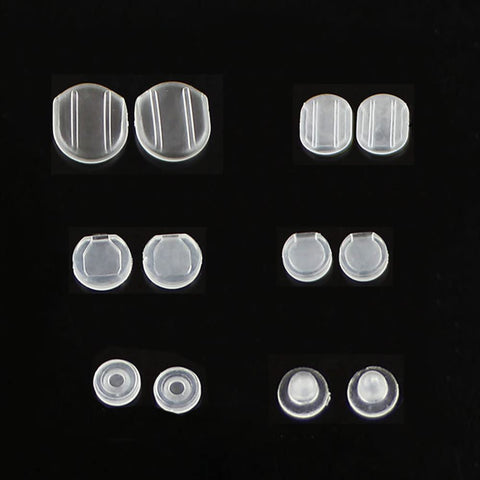 Earring Pads 36 Pieces 6 Sizes Clear Comfort Earring Cushions Pads Silicone for Clip-on Earrings