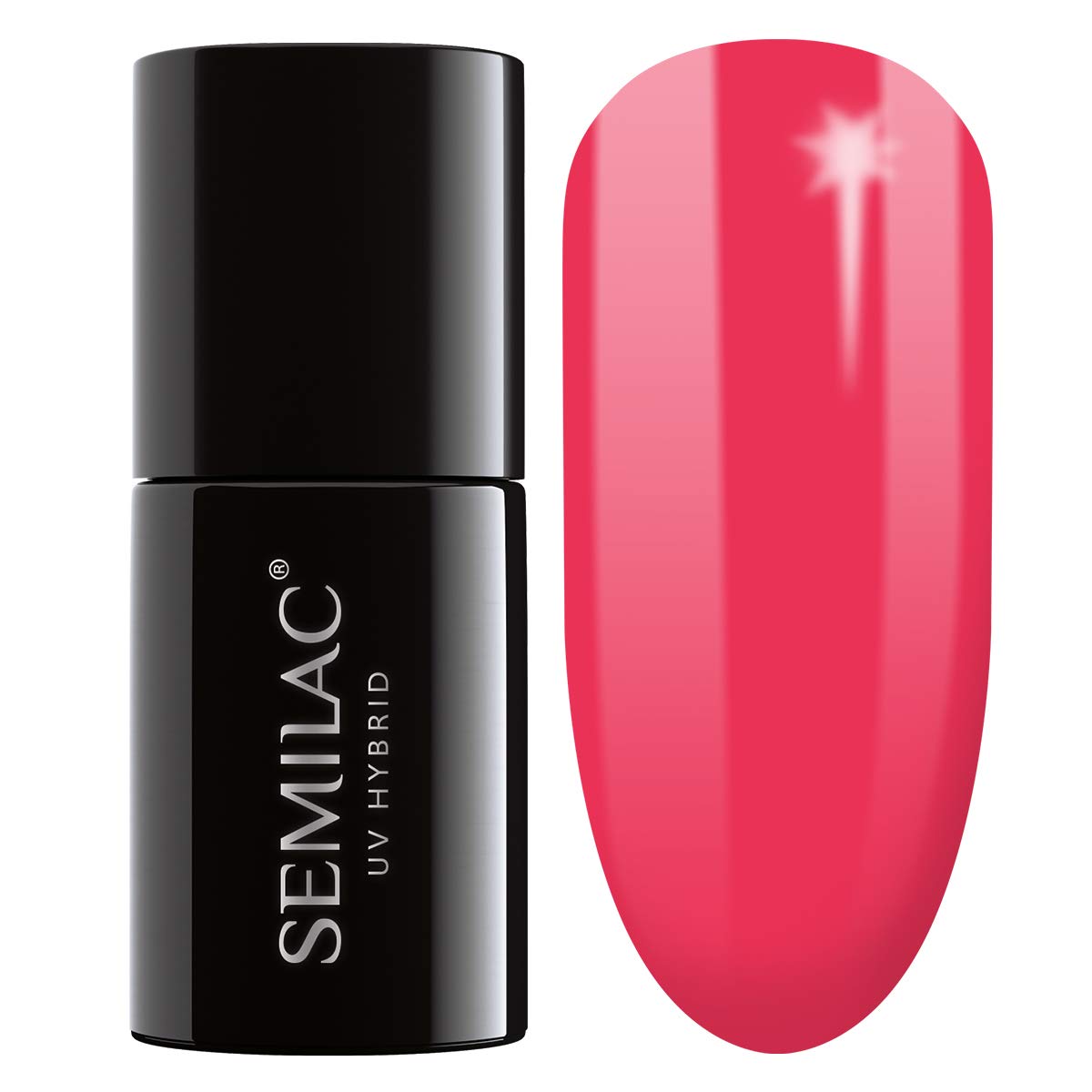 SEMILAC 042 Neon Raspberry Nail UV Gel Polish | Long Lasting and Easy to Apply | Soak off UV/Led | Perfect for Home and Professional Manicure and Pedicure 7 ml